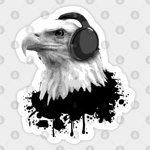 Music Eagle Sticker by TinusCartoons